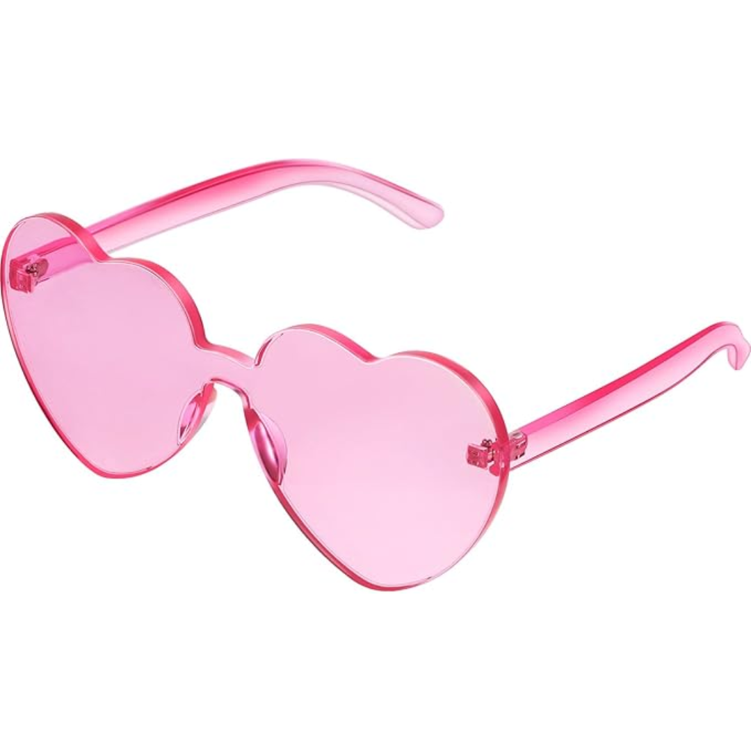Women's Lightweight Heart-Shaped Sunglasses - Rimless Design, Clear Lenses-The Yellow Prime