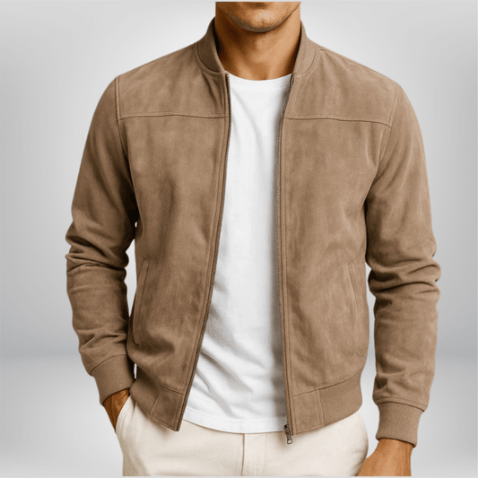 Blouson aviateur classique intemporel en cuir pour homme – Chaud pour l’automne et l’hiver