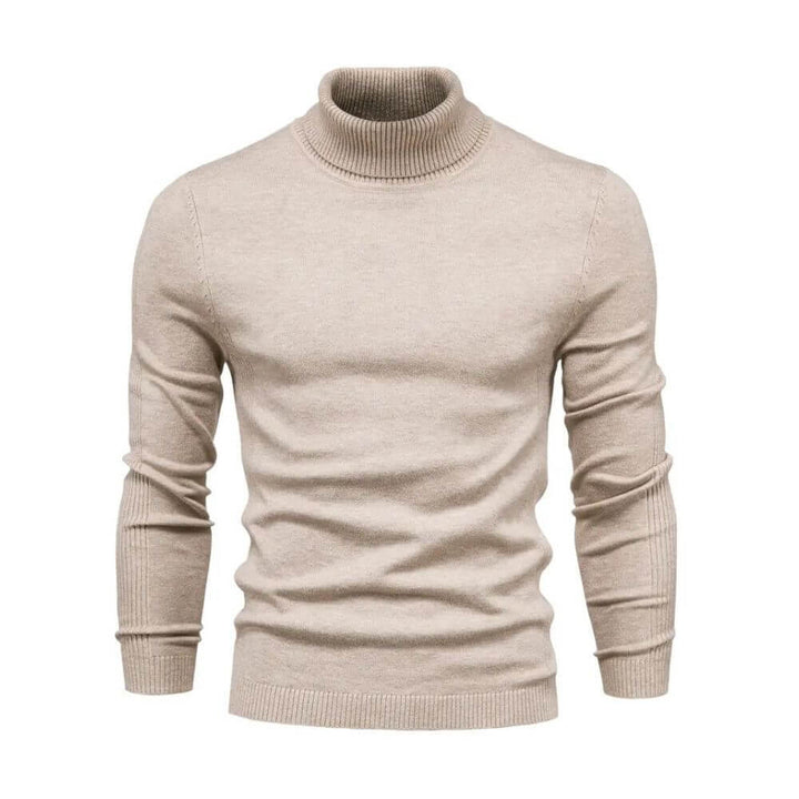 Men's Warm Ribbed Knit Sweater with Collar