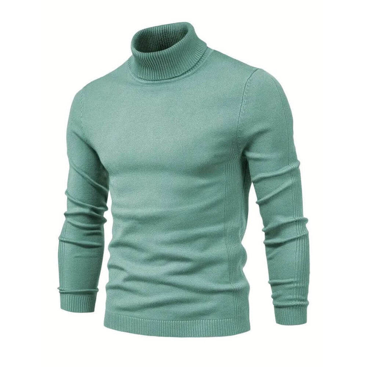Men's Warm Ribbed Knit Sweater with Collar