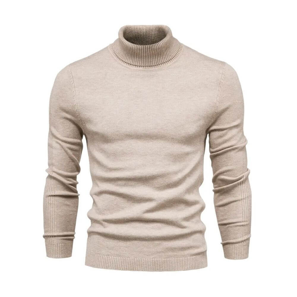 Men's Warm Ribbed Knit Sweater with Collar