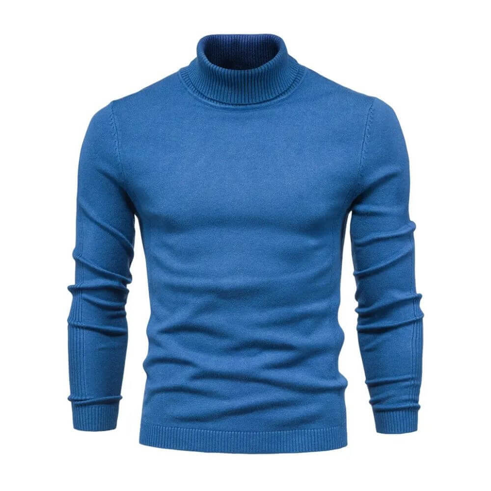 Men's Warm Ribbed Knit Sweater with Collar