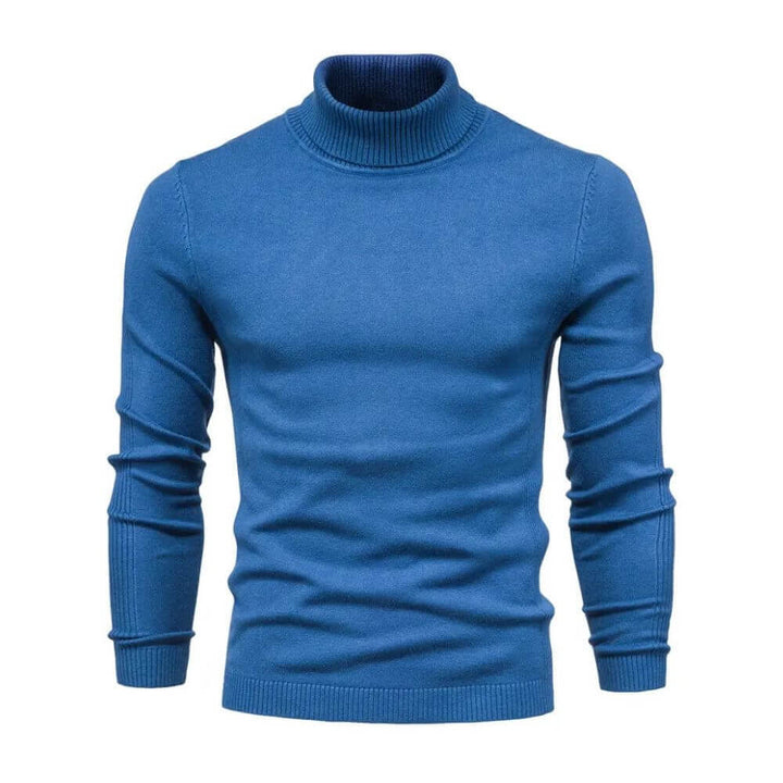 Men's Warm Ribbed Knit Sweater with Collar
