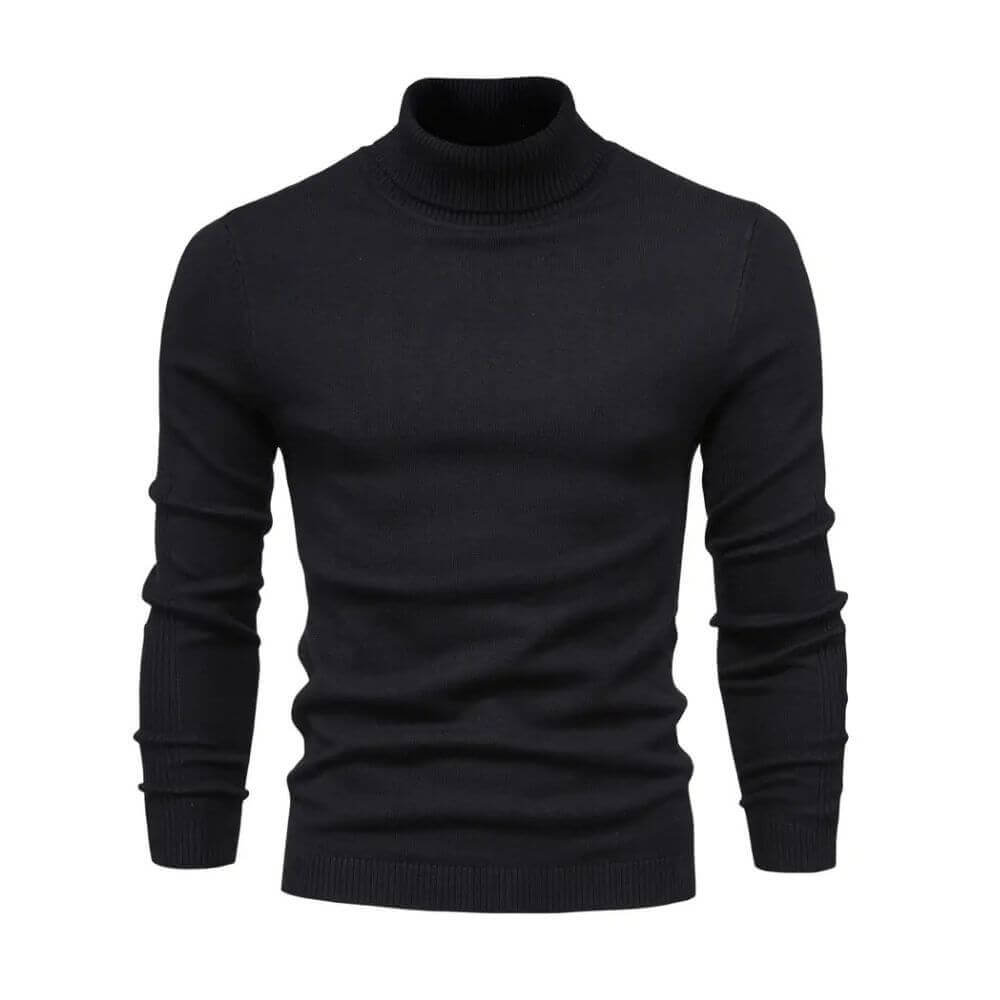 Men's Warm Ribbed Knit Sweater with Collar