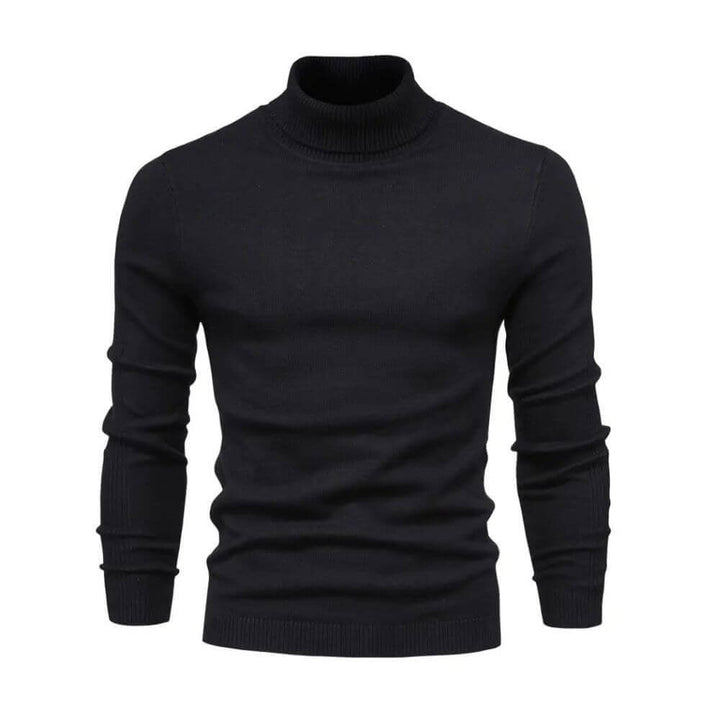 Men's Warm Ribbed Knit Sweater with Collar