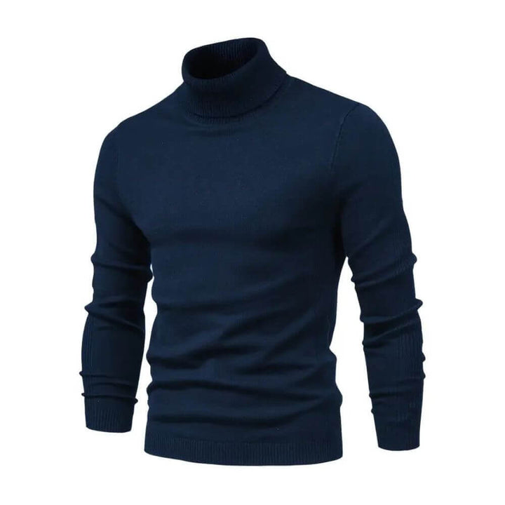 Men's Warm Ribbed Knit Sweater with Collar