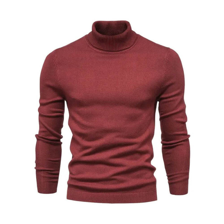 Men's Warm Ribbed Knit Sweater with Collar