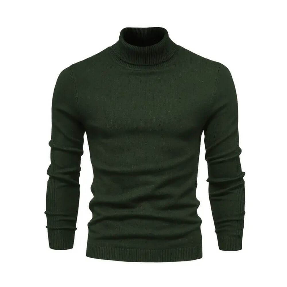 Men's Warm Ribbed Knit Sweater with Collar