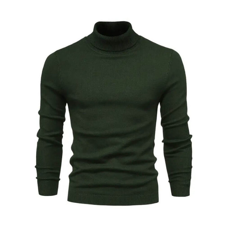 Men's Warm Ribbed Knit Sweater with Collar