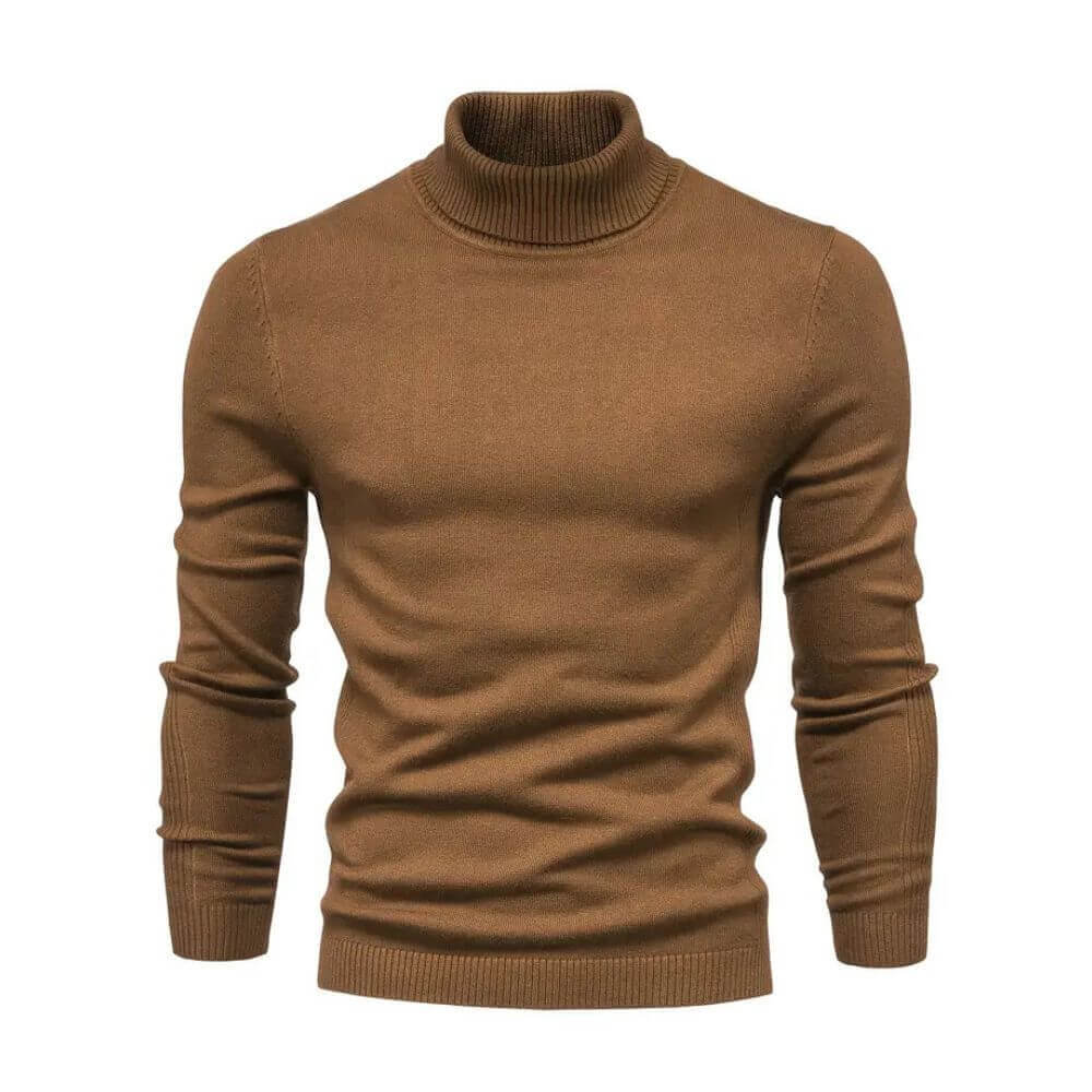 Men's Warm Ribbed Knit Sweater with Collar