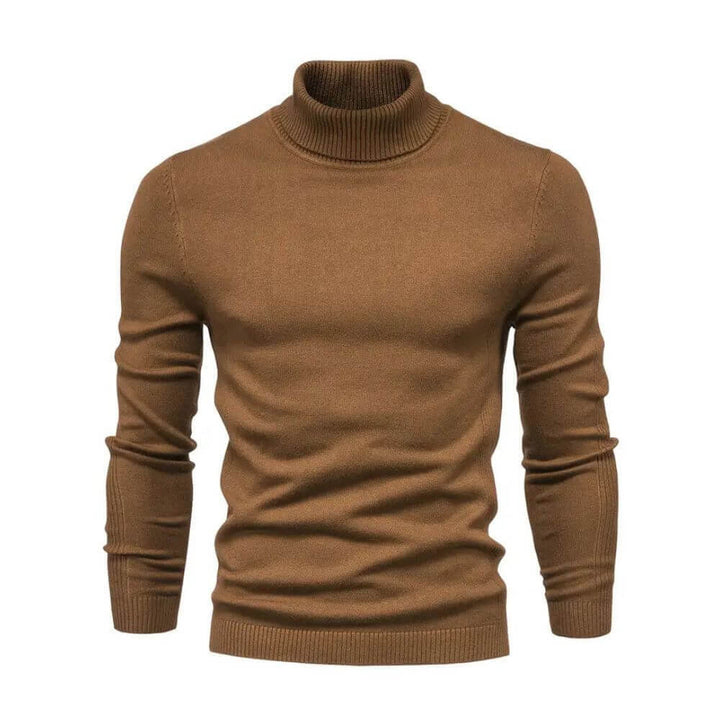 Men's Warm Ribbed Knit Sweater with Collar