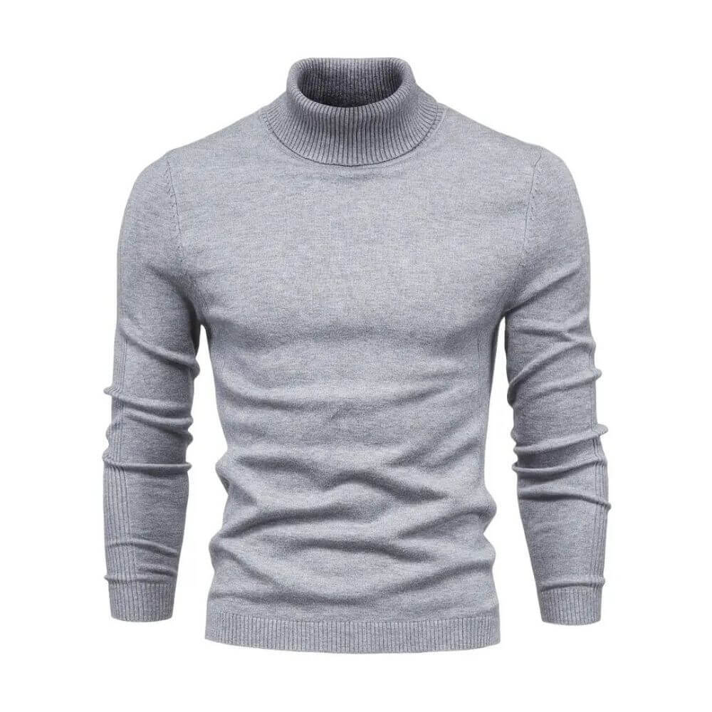 Men's Warm Ribbed Knit Sweater with Collar