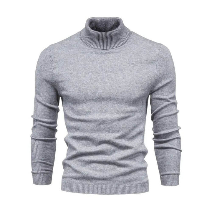 Men's Warm Ribbed Knit Sweater with Collar