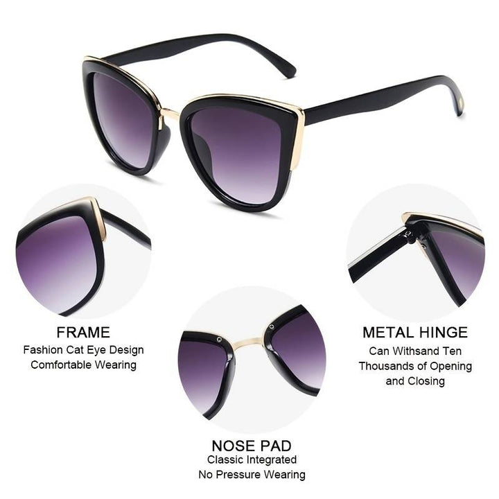 Women's Lightweight Cat Eye Sunglasses - UV400 Protection, Trendy Design-The Yellow Prime