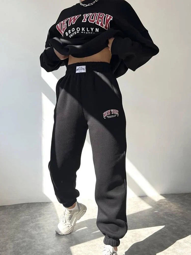 Men's Oversized Sweater and Jogger Set with New York Print