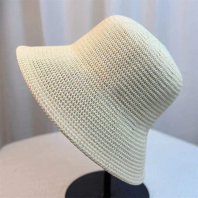 Women's Lightweight Retro Straw Bucket Hat for Summer-The Yellow Prime