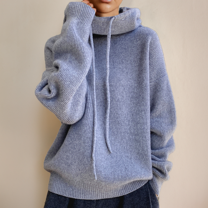 Women's Soft Knit Hoodie with Oversized Fit and Drawstring