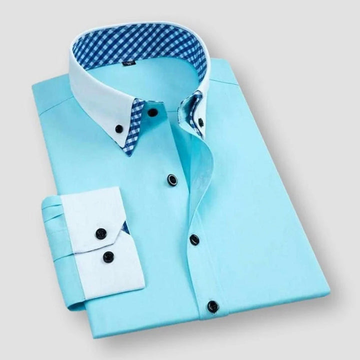 William | Men's Dress Shirt with Stylish Contrast Collar-The Yellow Prime