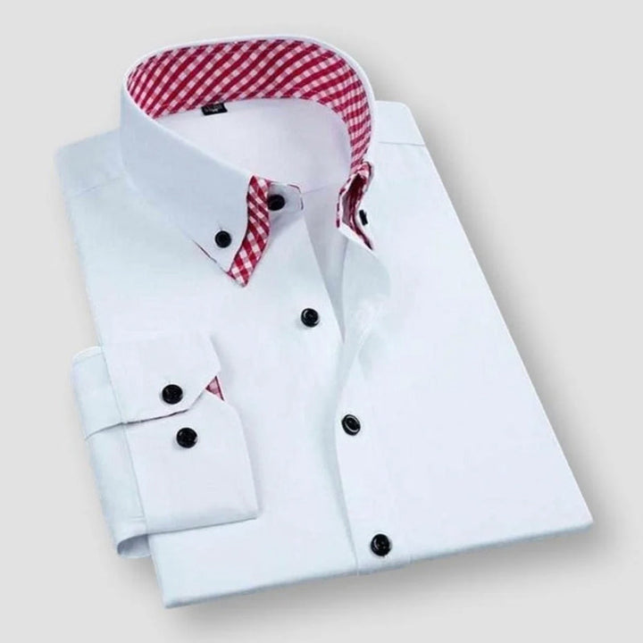 William | Men's Dress Shirt with Stylish Contrast Collar-The Yellow Prime