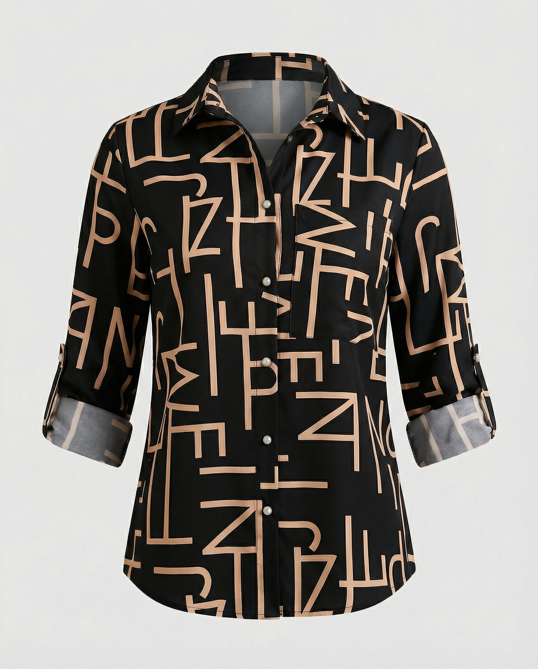 Women's Notched Collar Blouse-The Yellow Prime