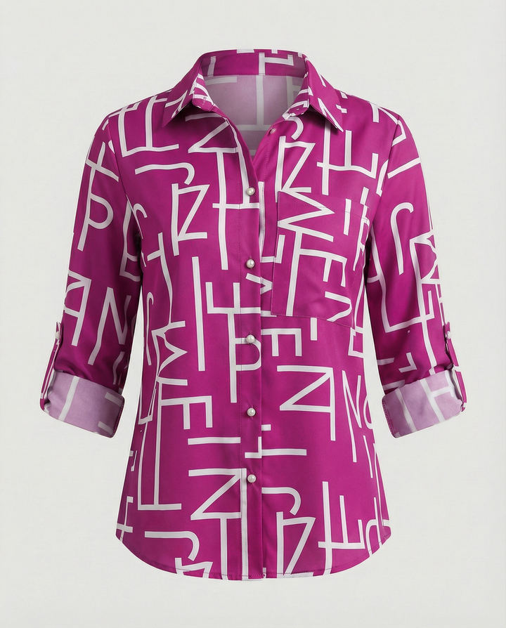 Women's Notched Collar Blouse-The Yellow Prime