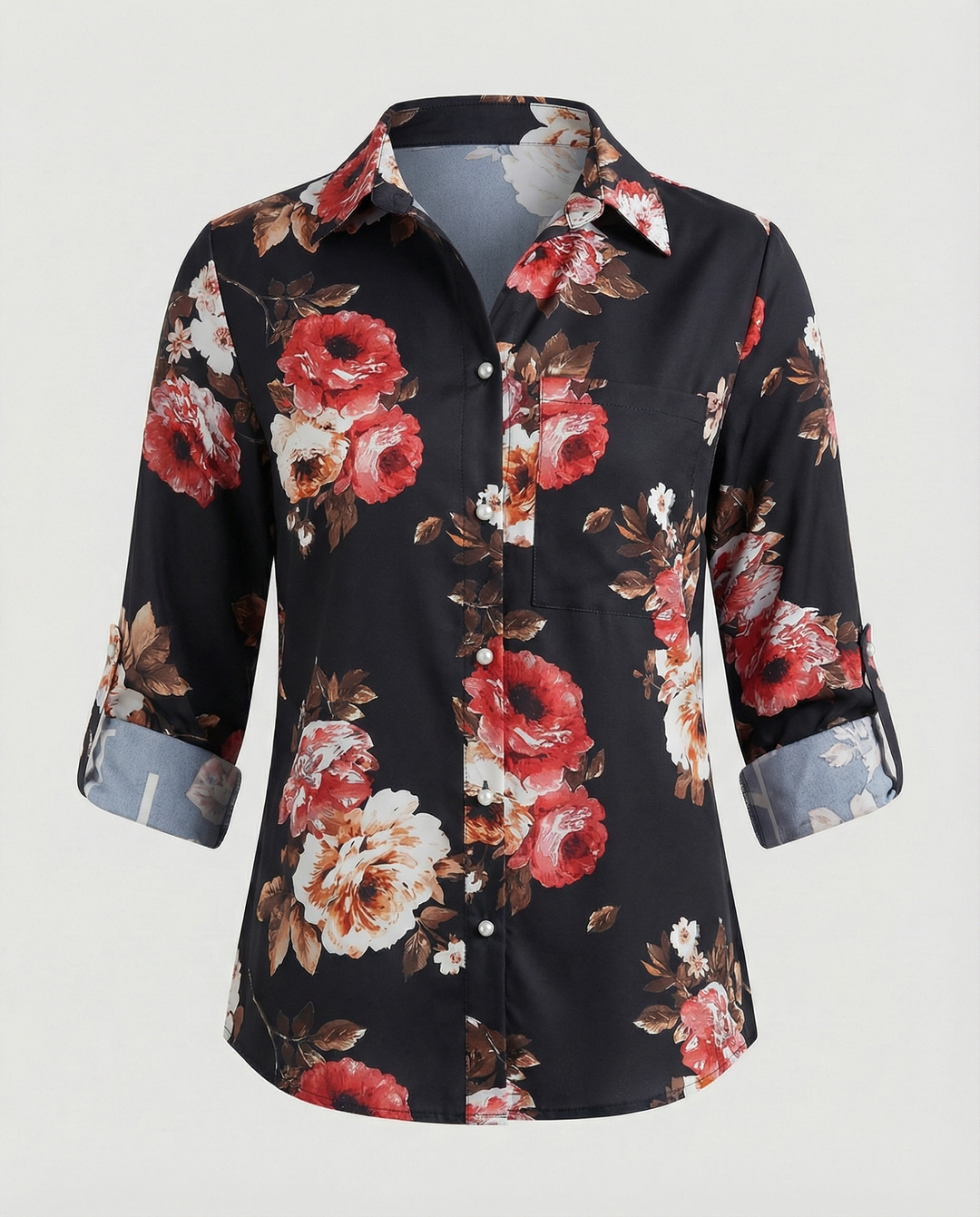 Women's Notched Collar Blouse-The Yellow Prime