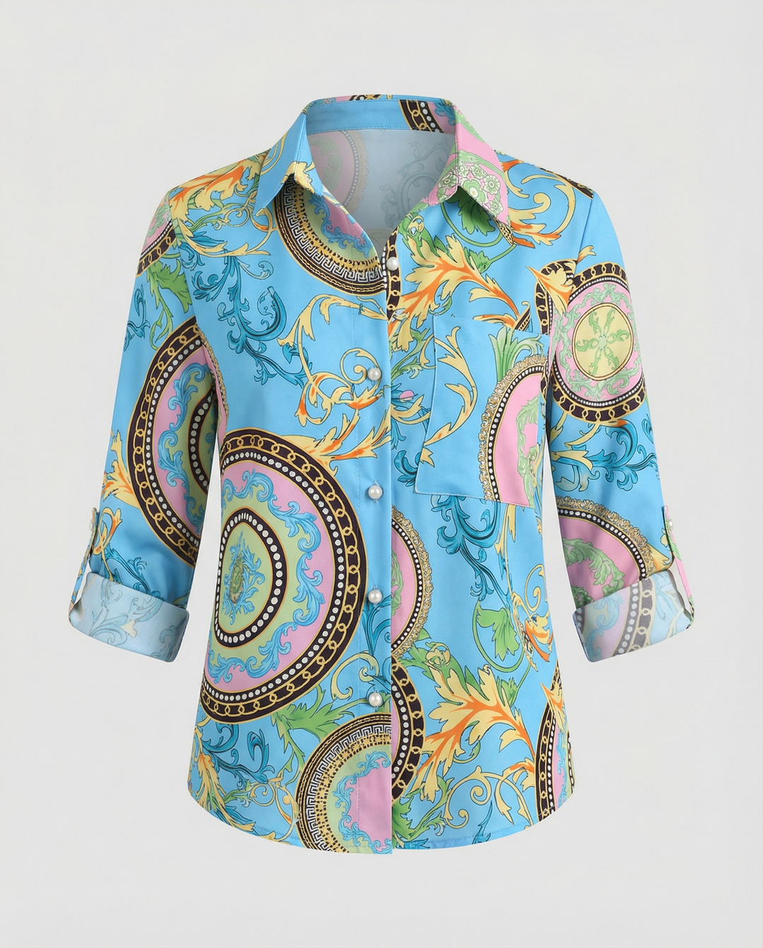 Women's Notched Collar Blouse-The Yellow Prime