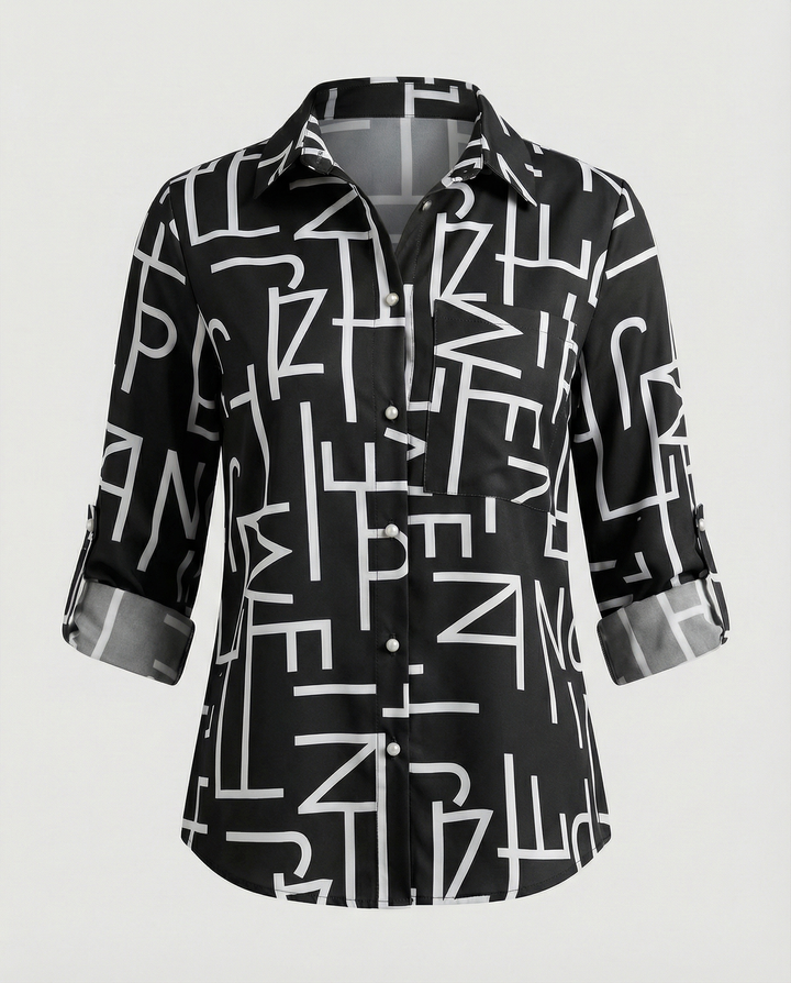 Women's Notched Collar Blouse-The Yellow Prime