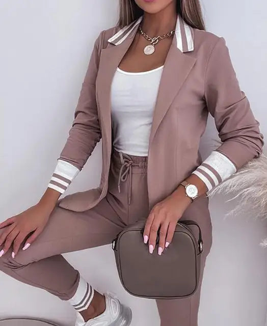 Women's Double-Breasted Blazer Suit-The Yellow Prime