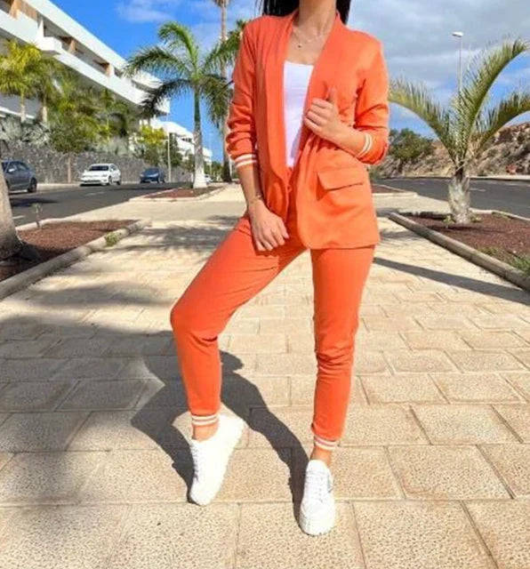 Women's Double-Breasted Blazer Suit-The Yellow Prime