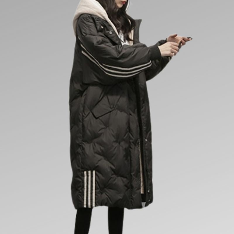 Women's Classic Long Coat with Notched Lapel for Timeless Style