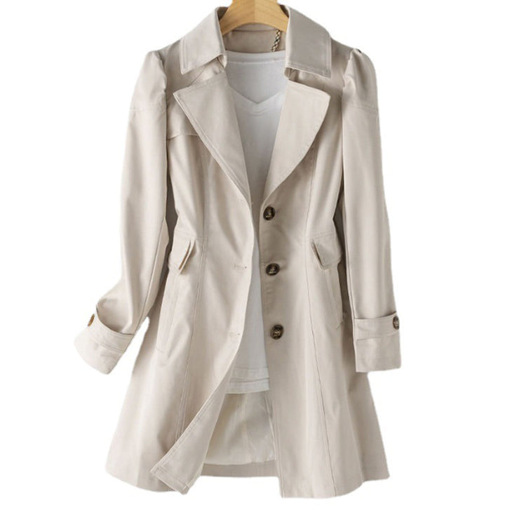 Women's Elegant Classic Trench Coat with Clean Lines