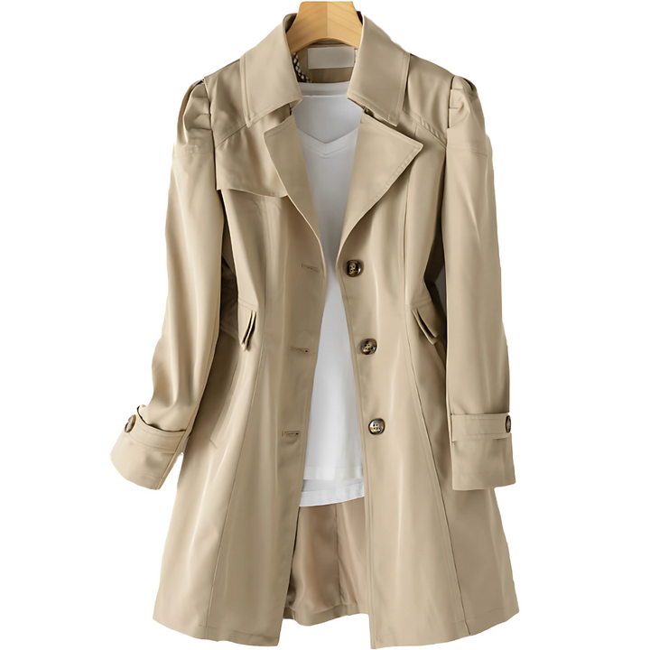 Women's Elegant Classic Trench Coat with Clean Lines
