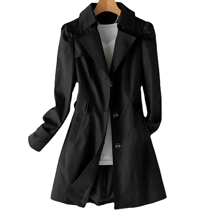 Women's Elegant Classic Trench Coat with Clean Lines