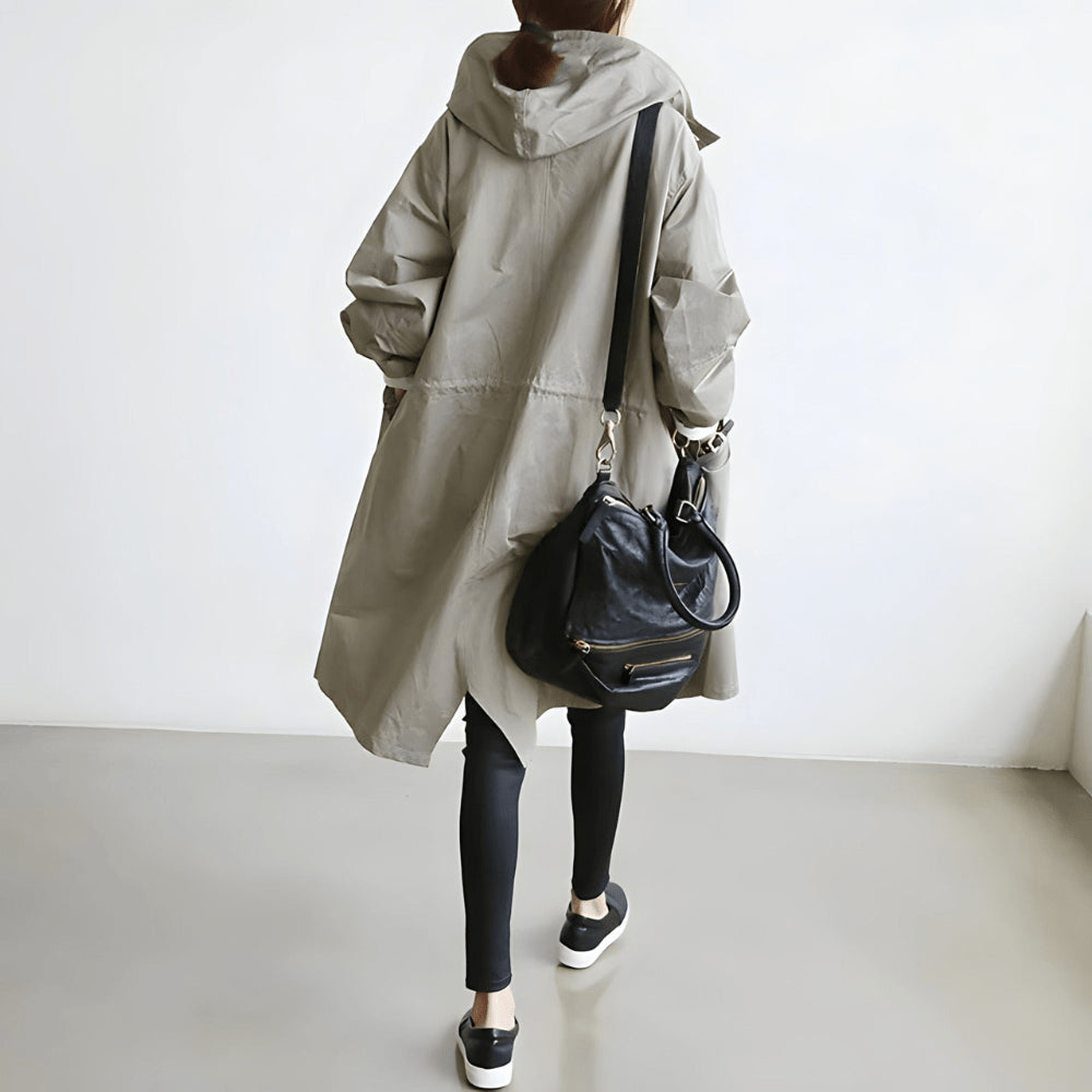 Women's Lightweight Hooded Rain Jacket – Stylish Trenchcoat