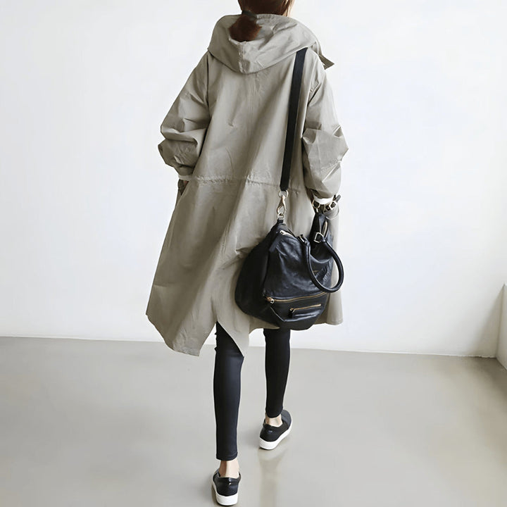 Women's Lightweight Hooded Rain Jacket – Stylish Trenchcoat