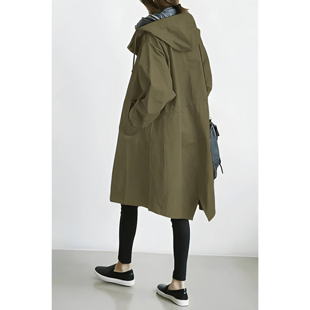 Women's Lightweight Hooded Rain Jacket – Stylish Trenchcoat