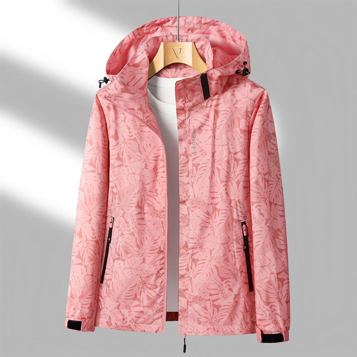 Women's Water-Resistant Printed Outdoor Jacket with Hood
