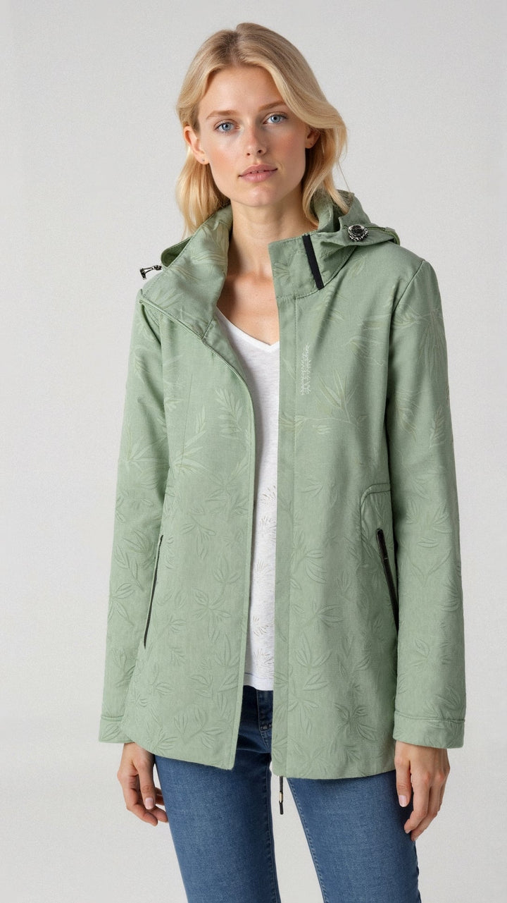 Women's Water-Resistant Printed Outdoor Jacket with Hood