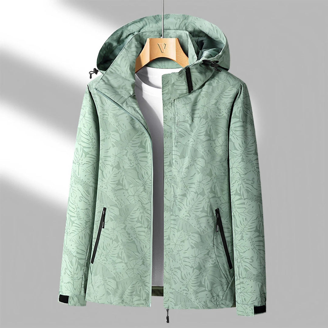 Women's Water-Resistant Printed Outdoor Jacket with Hood