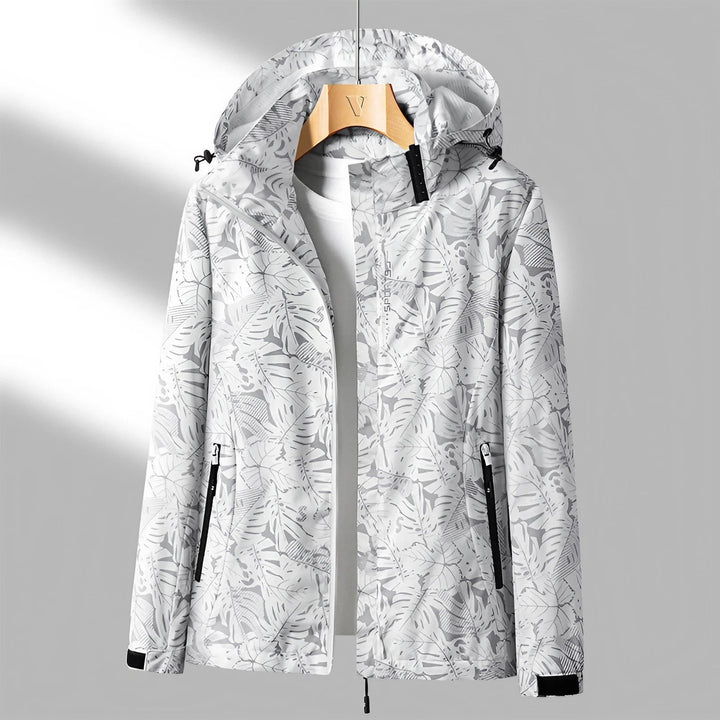 Women's Water-Resistant Printed Outdoor Jacket with Hood