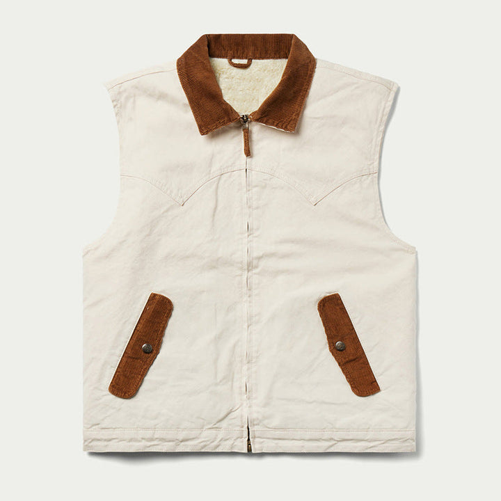 Gilet en velours côtelé à col, confortable et élégant, pour homme