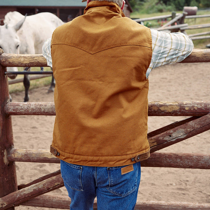 Gilet en velours côtelé à col, confortable et élégant, pour homme