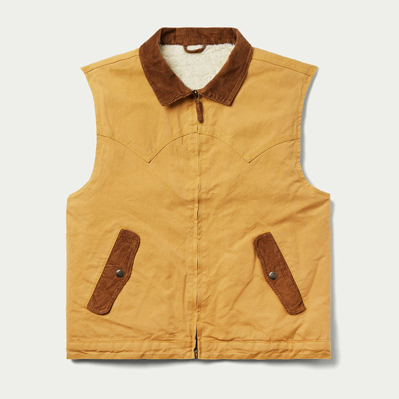 Gilet en velours côtelé à col, confortable et élégant, pour homme