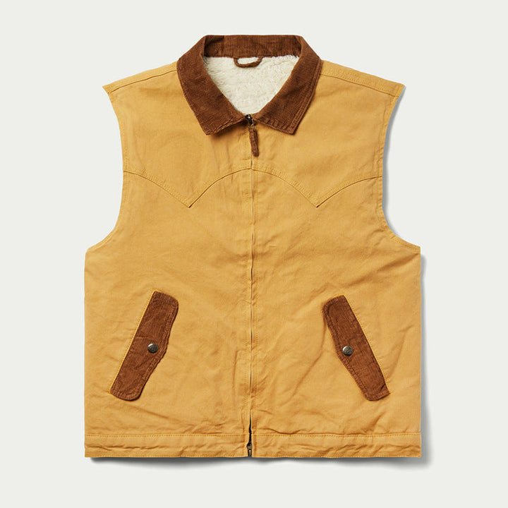 Gilet en velours côtelé à col, confortable et élégant, pour homme