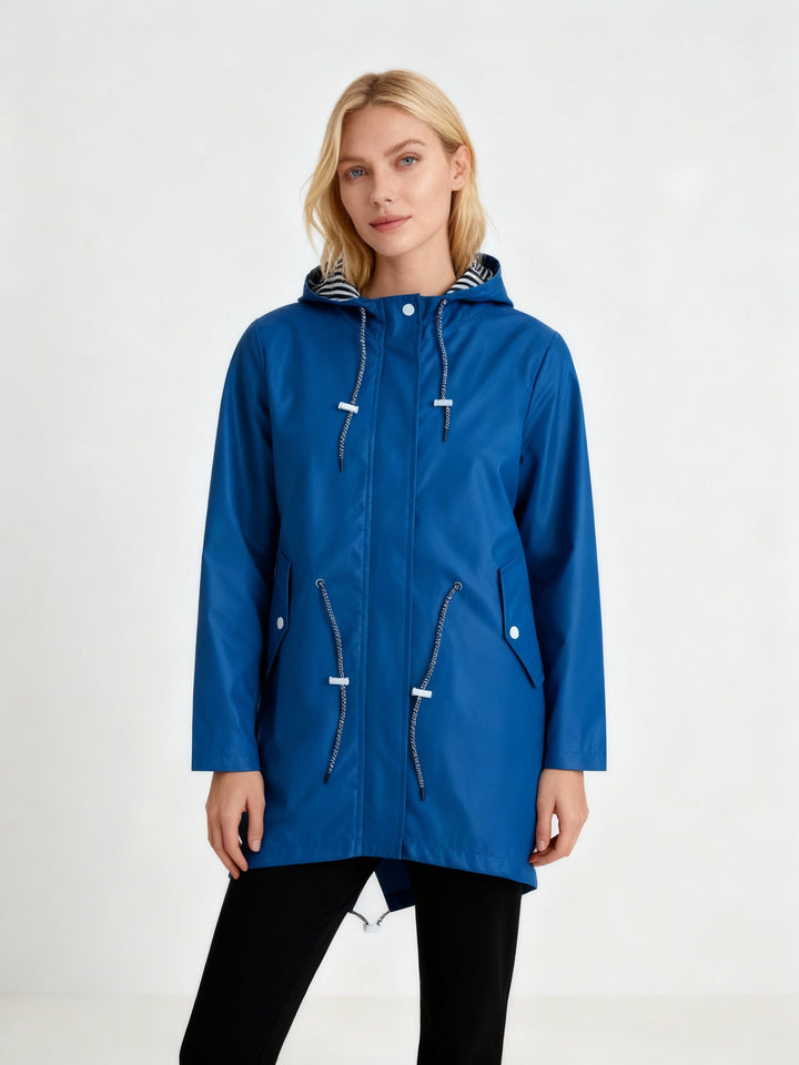 Women's Waterproof Hooded Raincoat for All-Weather Protection