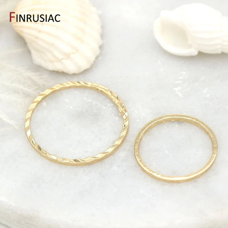 Women's 14K Gold Plated Brass Jewelry Ring Connectors - 10 Pieces-The Yellow Prime
