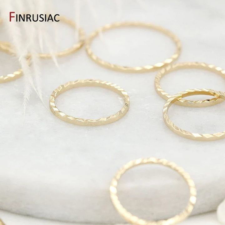 Women's 14K Gold Plated Brass Jewelry Ring Connectors - 10 Pieces-The Yellow Prime