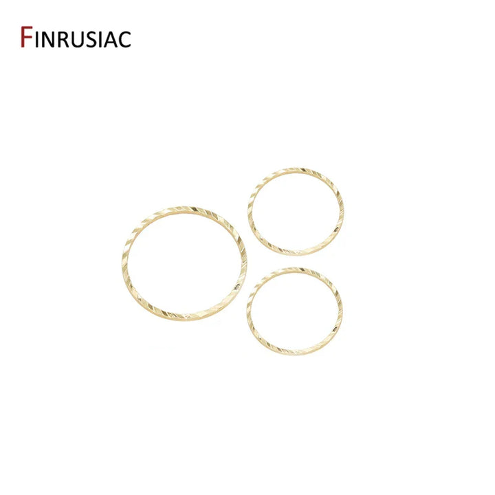 Women's 14K Gold Plated Brass Jewelry Ring Connectors - 10 Pieces-The Yellow Prime
