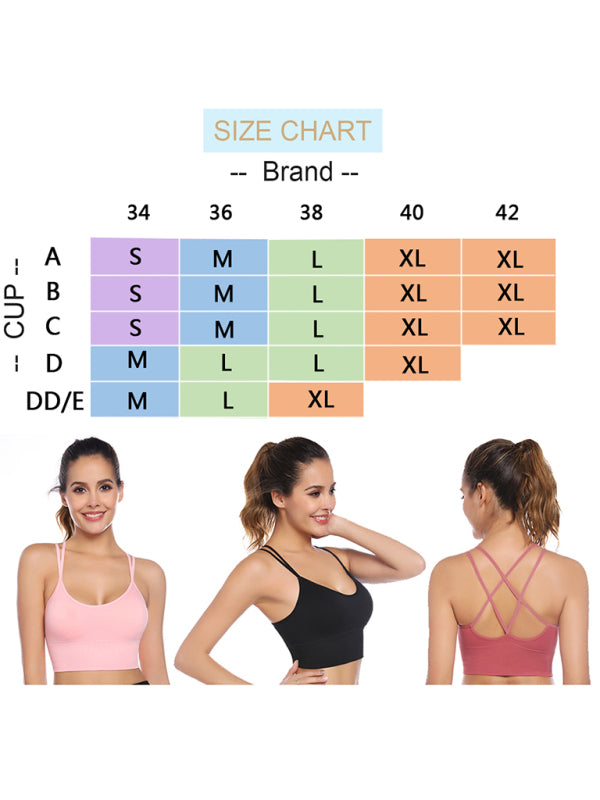 Women's 3-Pack Crisscross Padded Sports Bra for Medium Impact Fitness-The Yellow Prime